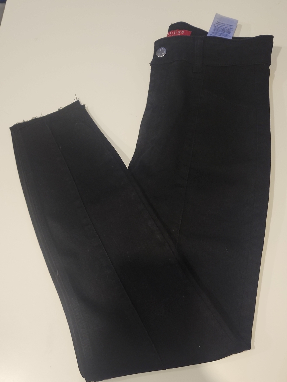 Guess Black Skinny Women's Jeans with Raw Hem